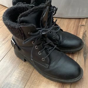 Black moto style boots